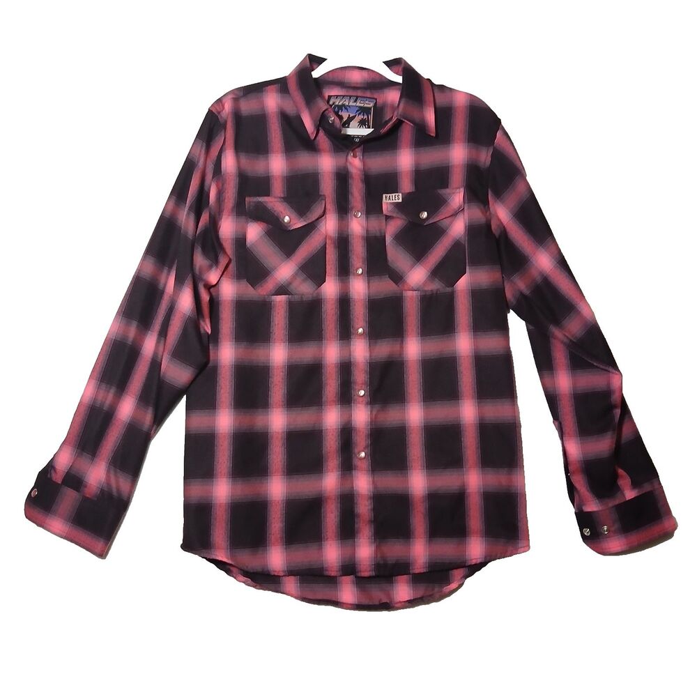 RARE Hales Speed Shop Womens Flannel Afterglow Size Small Pink Black #1088